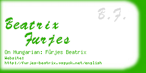 beatrix furjes business card
