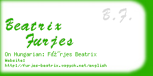 beatrix furjes business card